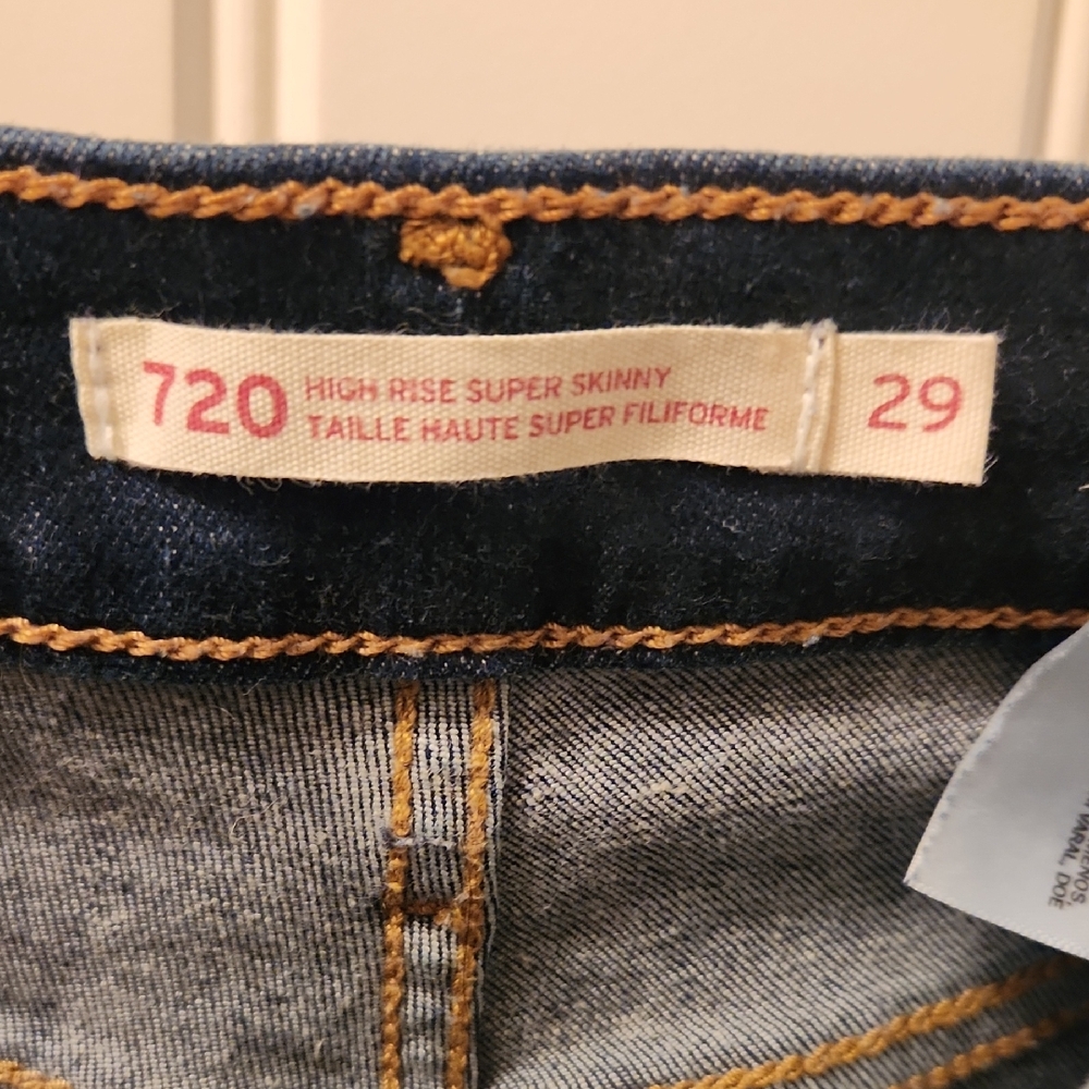 Levi's 720 High Rise Super Skinny Jeans - Dark Blue